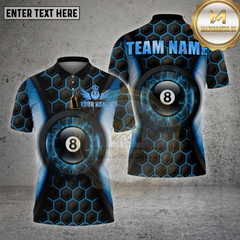 Maxcorners Billiards 8 Ball Electric Hexagon Multioptions Personalized Name, Team Name Unisex 3D Shirt (4 Colors)