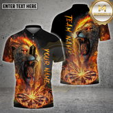 Maxcorners Darts Shirt Fiery Lion Flame Multicolor Options Personalized Name, Team Name 3D Shirt (4 Colors)