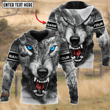 Maxcorners White Wolf Shirts Personalized 3D Design All Over Printed