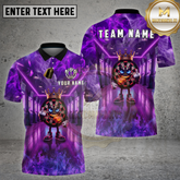 Maxcorners Darts King Neon Alley Crown Character Multi Options Personalized Name, Team Name 3D Shirt