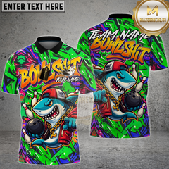 Maxcorners Bowling Shirt Urban Graffiti Cool Shark Multioptions Personalized Name, Team Name Unisex 3D Shirt (4 Colors)