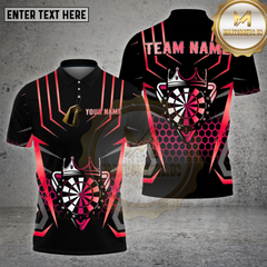 Maxcorners Darts Shirt β Gold Crown Target Honeycomb 3D Design β Multi Options Personalized Name, Team Name 3D Shirt