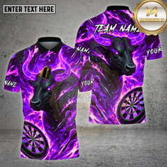 Maxcorners Dartboard Fire Bull Flame Art Design Multi Options Personalized Name Team Name 3D Shirt