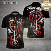 Maxcorners Billiards Shirt Dragon Sword 8 Ball Multioptions Personalized Name, Team Name Unisex 3D Shirt