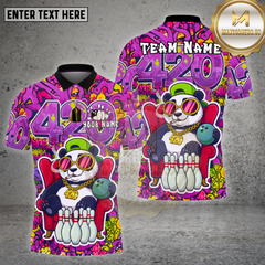 Maxcorners Bowling Graffiti Panda 420 Street Art Multicolor Options Personalized Name, Team Name Unisex 3D Shirt
