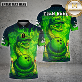 Maxcorners Bowling Snake 420 Neon Leaf Multicolor Options Personalized Name, Team Name Unisex 3D Shirt