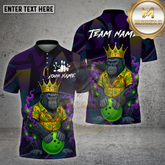 Maxcorners Bowling Gorilla King 420 Smoke Crown Multicolor Options Personalized Name, Team Name Unisex 3D Shirt