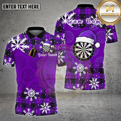 Maxcorners Darts Shirt Plaid Snowflake Dartboard Santa Hat Multi Options Personalized Name, Team Name 3D Shirt