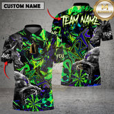 Maxcorners Darts Shirt Wolf Design Dark Graffiti Style Customized Name, Team Name 3D Shirt