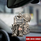 Maxcorners Military Uniform - Boots & Hat - Personalized Flat Acrylic Ornament