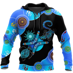 Maxcorners Aboriginal Naidoc Week Blue Turtle Lizard Shirts