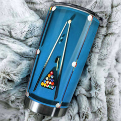 Maxcorners Billiard Table Blue Personalized Name Tumbler