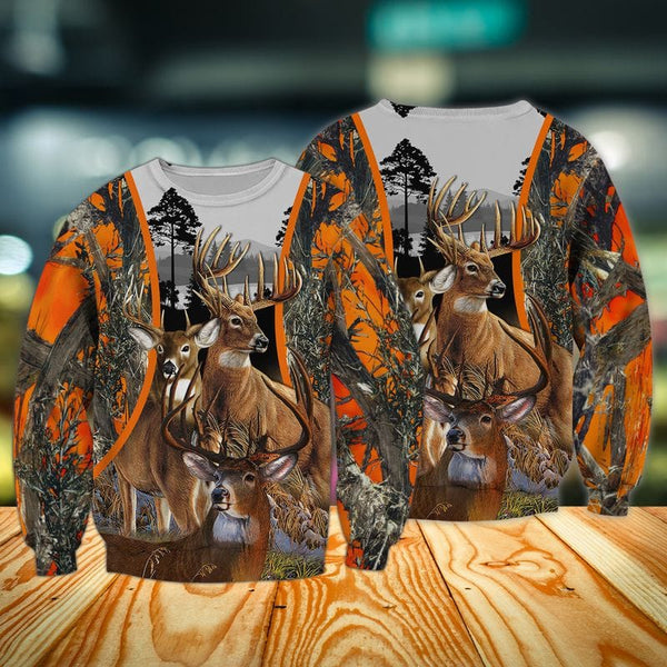 Maxcorners  Three Deers Hunting All Over Printed 3D Shirts