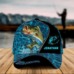 Maxcorners Personalized Fishing Water Blue Cap