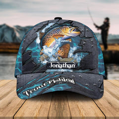Maxcorners Personalized Fishing Blue Cap