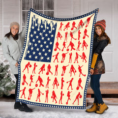 Maxcorners Bowling American Usa Pattern Blanket