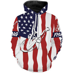 Max Corners Sturgeon fishing American Flag Fish hook Custom name performance fishing Hoodie