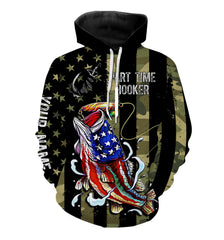 Max Corners Part time hooker Bass fishing American flag bass fishing apparel custom fishing Hoodie