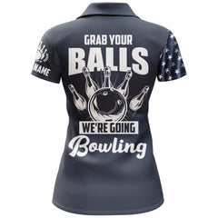 Maxcorners Grab Your Balls We're Going Bowling Premium Customized Name 3D Shirt For Women
