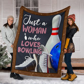 Maxcorners Just A Woman Who Loves Bowling Blanket