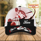 Maxcorners Black White Bowling Classic Personalized Name 3D Cap