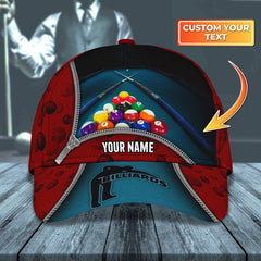 Maxcorners Billiard Lover Personalized Name 3D Over Printed Cap