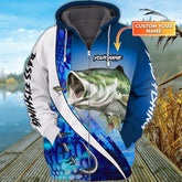 Maxcorners Bass Fishing Personalized Name 3D Shirt