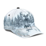 Maxcorners Personalized Name White Deer Hunting Classic Cap HM27