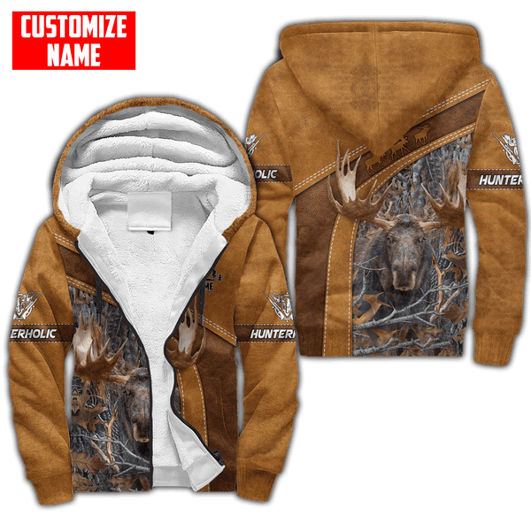 Maxcorners Moose Hunting Personalized Name 3D Over Printed Hoodie