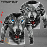 Maxcorners White Wolf Shirts Personalized 3D Design All Over Printed
