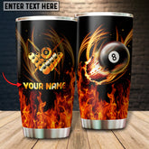 Maxcorners Billiards Flaming Eight Ball Personalized Name Tumbler
