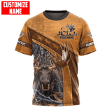 Maxcorners Moose Hunting Personalized Name 3D Over Printed Hoodie