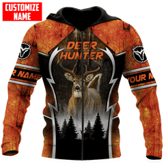 Maxcorners Deer Hunting Orange Personalized Name 3D Over Printed Hoodie
