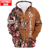 Maxcorners Customized Name Country Girl 3D Design All Over Printed