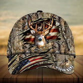 Maxcorners Premium Loralle Cracked Deer Hunting Personalized Multicolor Hats 3D