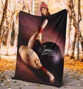 Maxcorners Vintage Bowling Customized Name Blanket