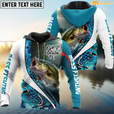 Maxcorners Bass Fishing Metal Personalized Name 3D Shirt