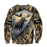 Maxcorners Moose Hunting 3D Over Printed Hoodie