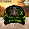 Maxcorners Hunting Green Black Born To Hunt Personalized 3D Cap