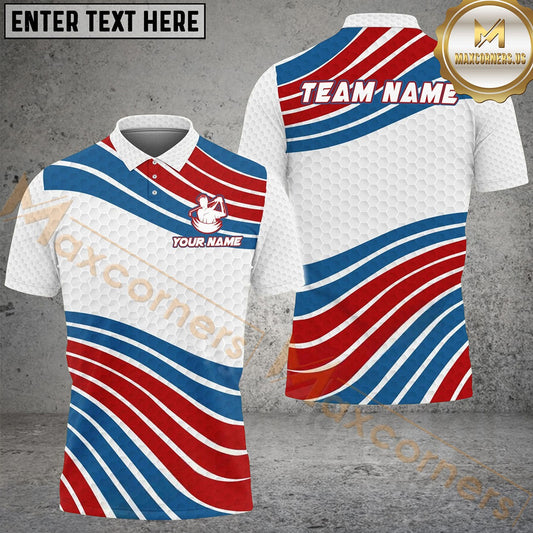 Maxcorners Golf Color Wave Customized Name, Team Name 3D Shirts