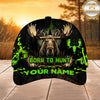 Maxcorners Hunting Green Black Born To Hunt Personalized 3D Cap