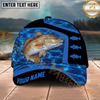 Maxcorners Fishing Blue Water Outdoor Custom Name Personalized Cap  (11 Fish Species)