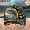Maxcorners Fishing Gold Stripe Camo Personalized 3D Cap