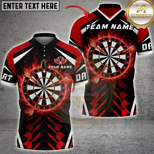 Maxcorners Darts Flaming Dartboard and Flying Darts Multicolor Customized Name, Team Name 3D Shirts