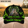Maxcorners Hunting Green Black Born To Hunt Personalized 3D Cap