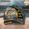 Maxcorners Fishing Gold Stripe Camo Personalized 3D Cap