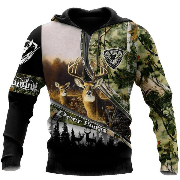 Maxcorners Deer Hunting A1 3D Over Printed Hoodie