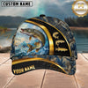 Maxcorners Fishing Gold Stripe Camo Personalized 3D Cap