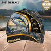 Maxcorners Fishing Gold Stripe Camo Personalized 3D Cap