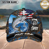 Maxcorners Fishing American Flag Camo Personalized 3D Cap